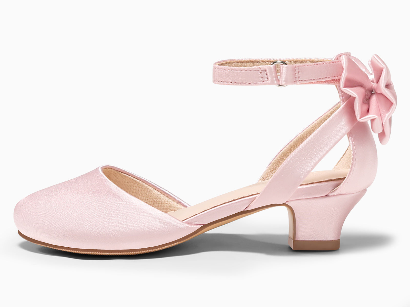 Coutgo Girls Pink Closed Toe Dress Shoes