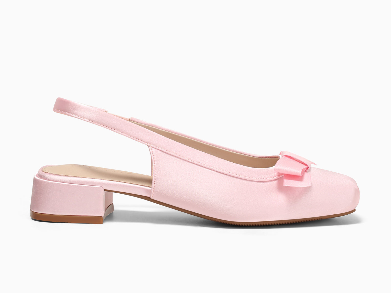 Coutgo Womens Pink Bow Slingback Dress Heels