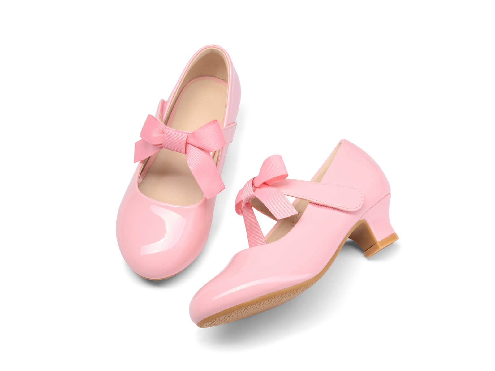 Coutgo Girls Pink Mary Jane Dress Shoes