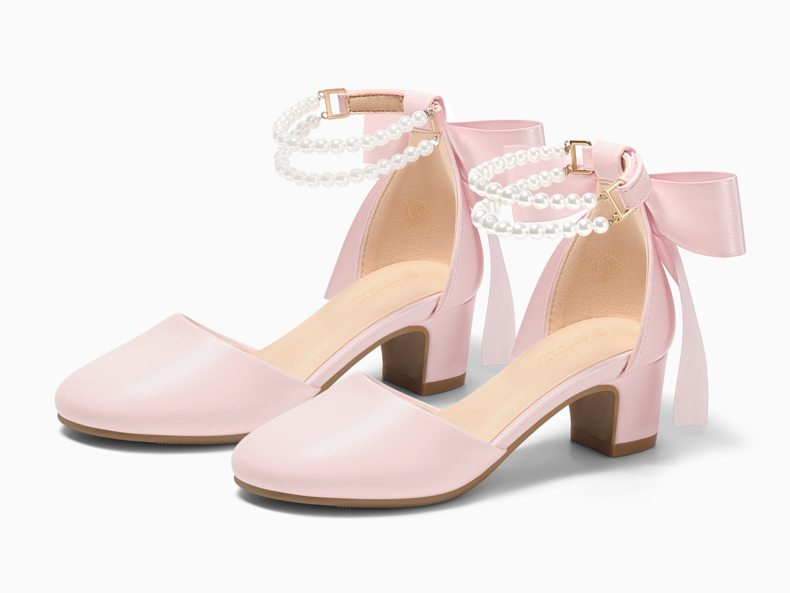 Coutgo Girls Pink Pu Bow Pumps