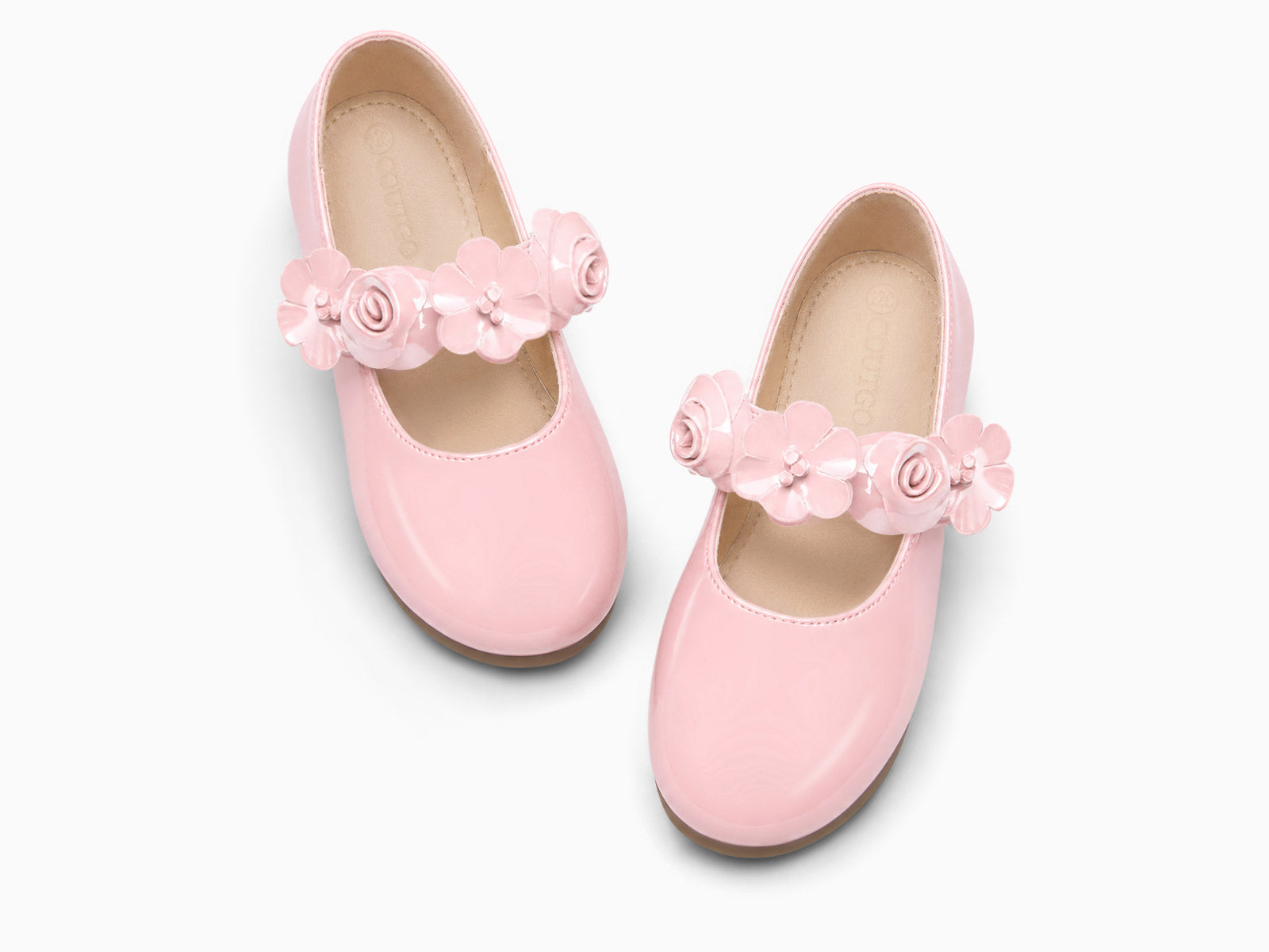 Coutgo Girls Pink Mary Jane Dress Shoes