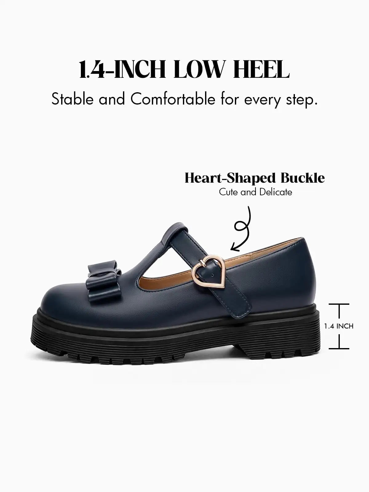 Coutgo Girls Navy Pu Mary Jane Loafers