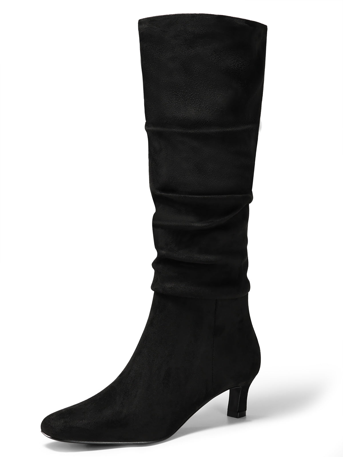 Coutgo Womens Black Slouchy Tall Boots
