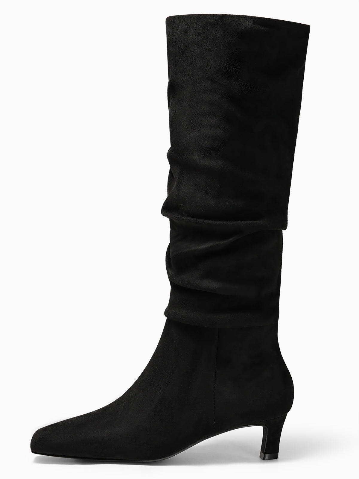 Coutgo Womens Black Slouchy Tall Boots