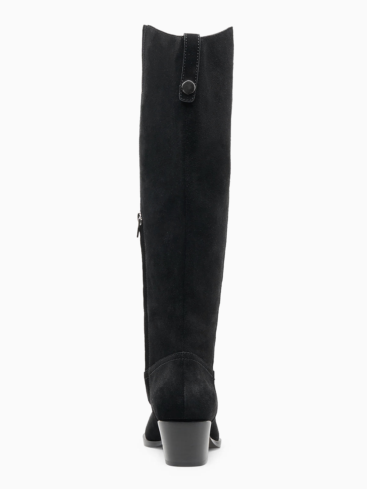 Coutgo Women Suede Black Wide Calf Knee Boots