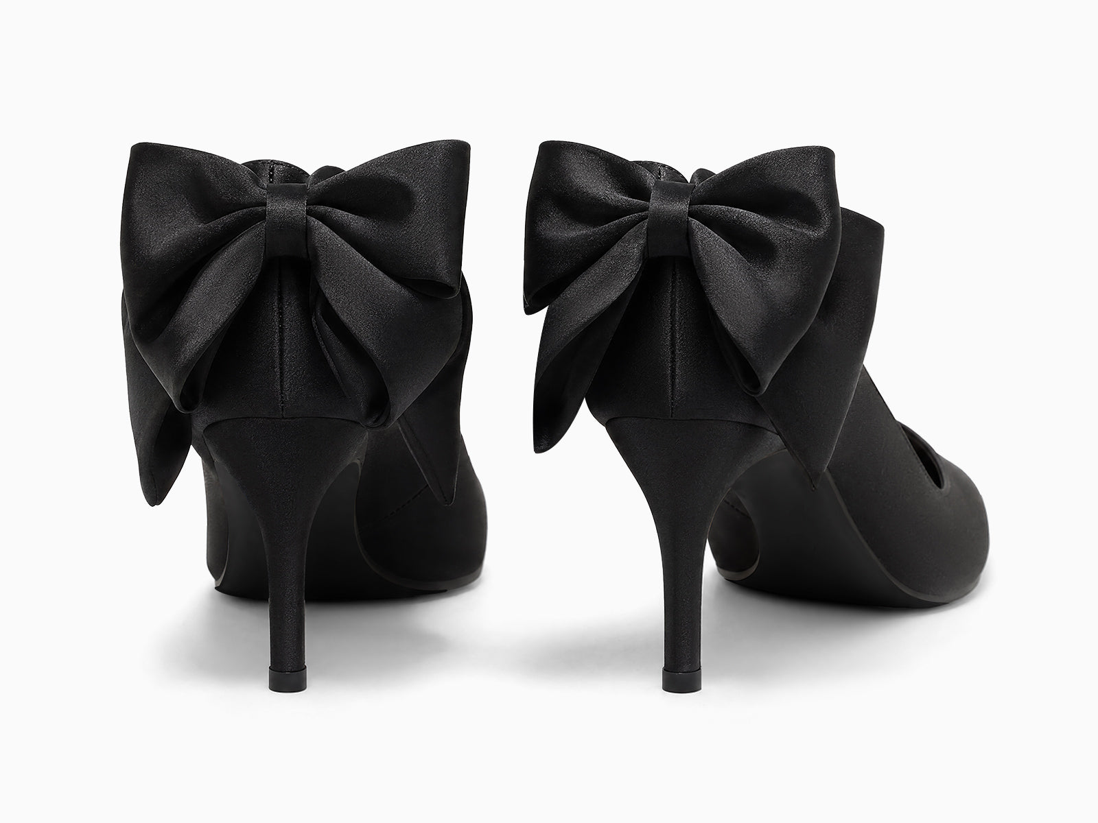 Coutgo Womens Black Bow Stiletto High Heels