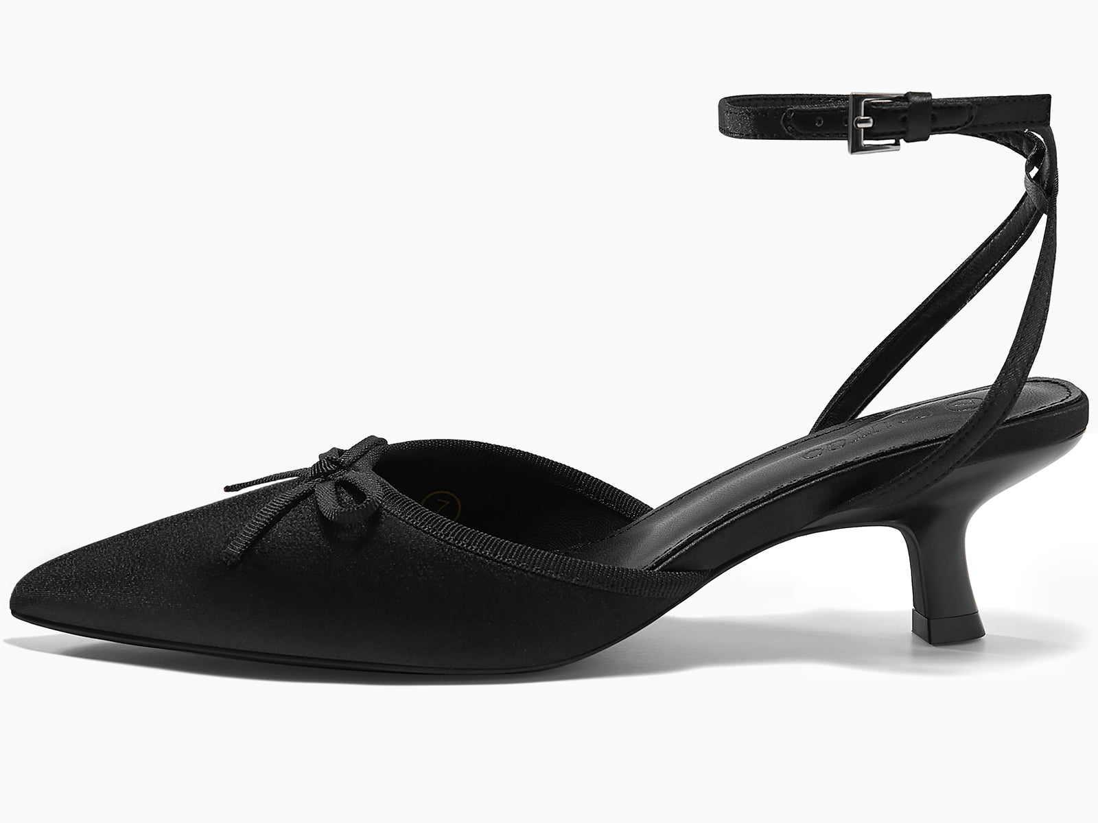 Coutgo Womens Black Kitten Low Heels