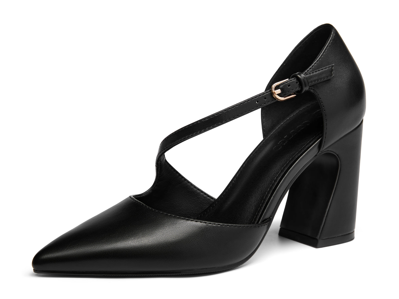 Coutgo Womens Black Chunky High Heels