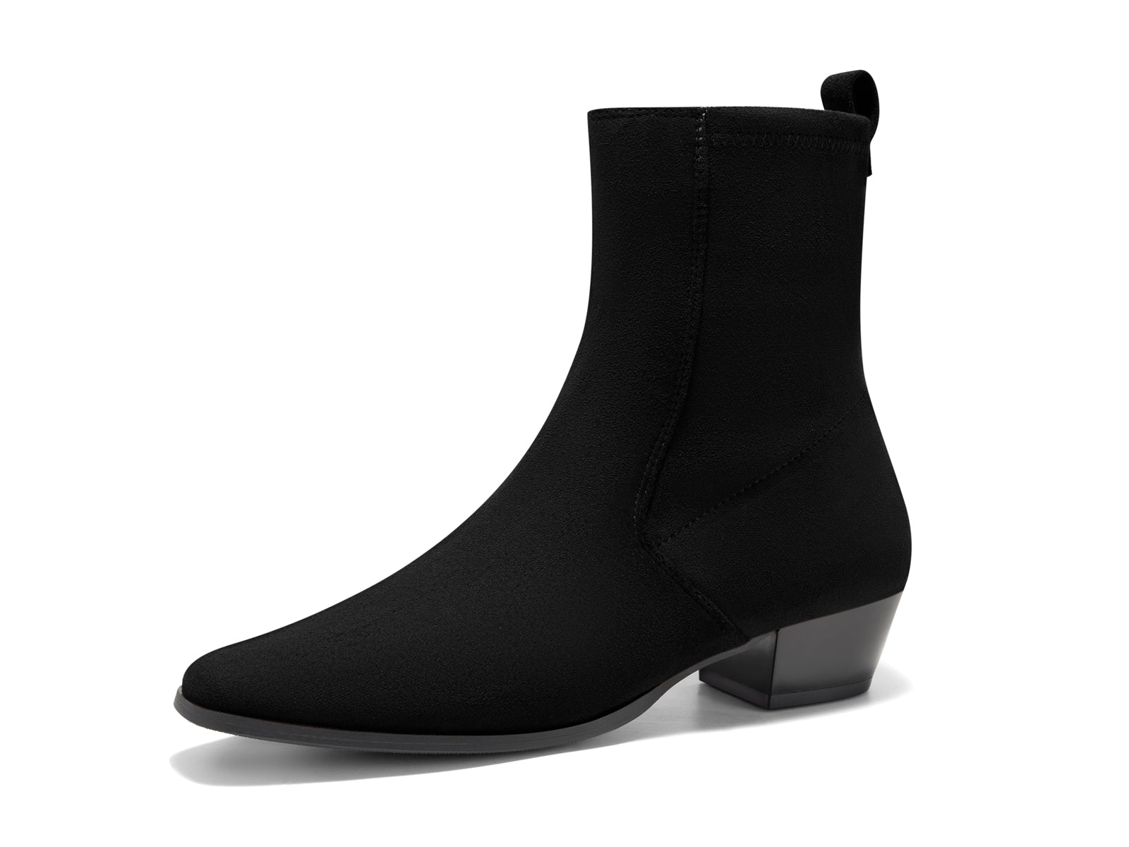 Coutgo Womens Black Square Toe Ankle Boots