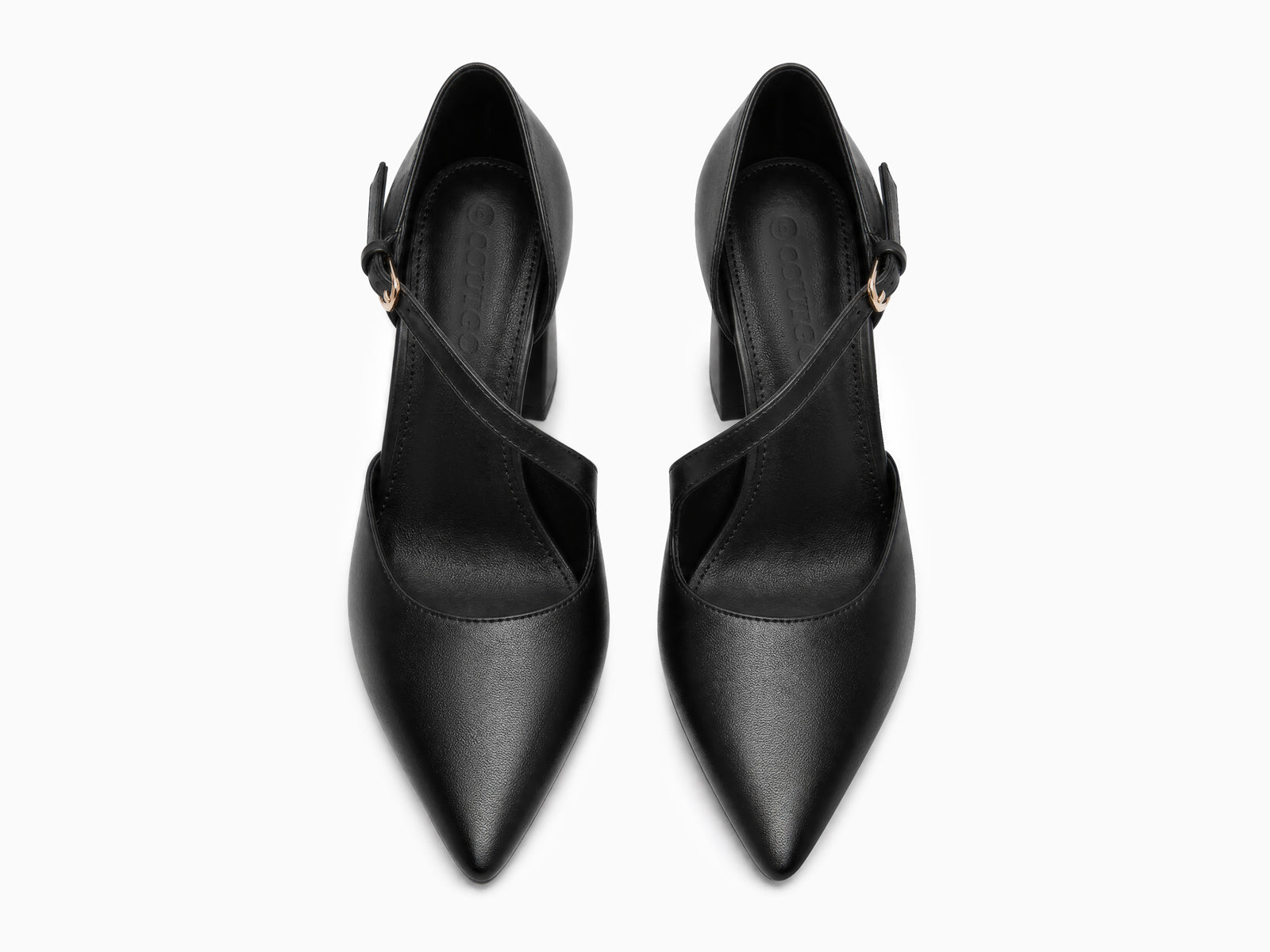 Coutgo Womens Black Chunky High Heels