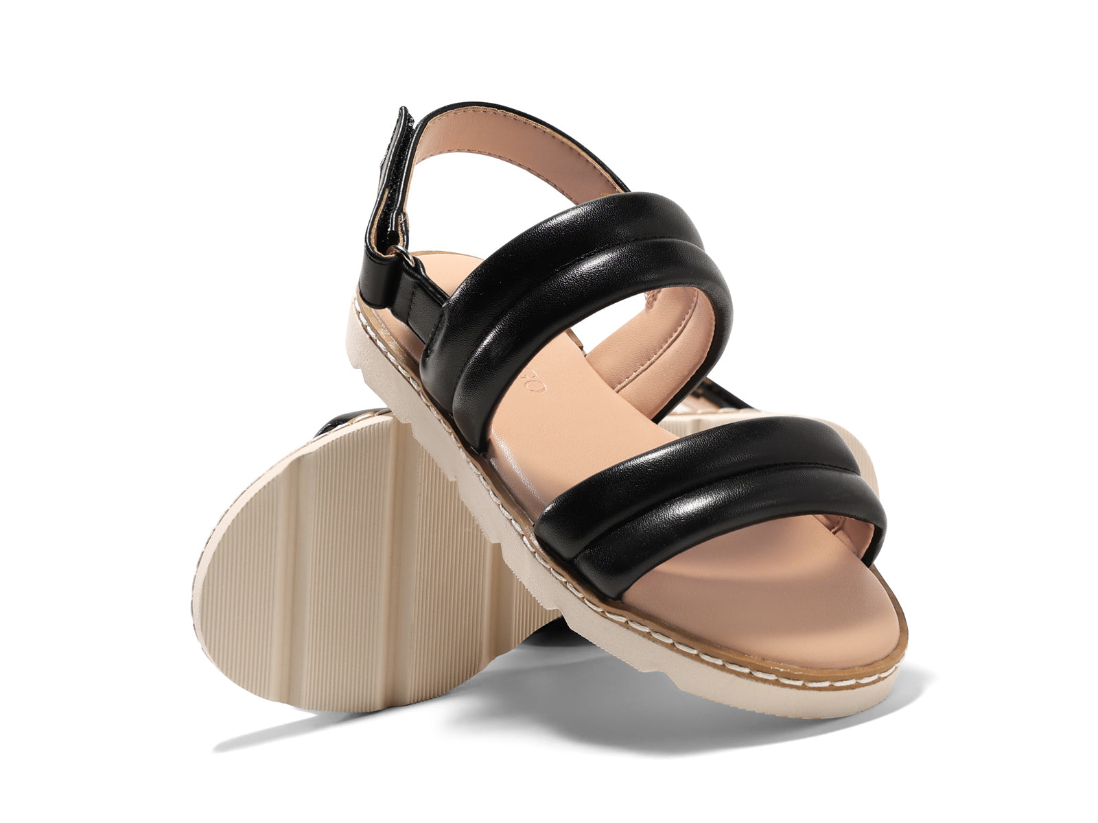 Coutgo Girls Sandals Black Comfort Open Toe
