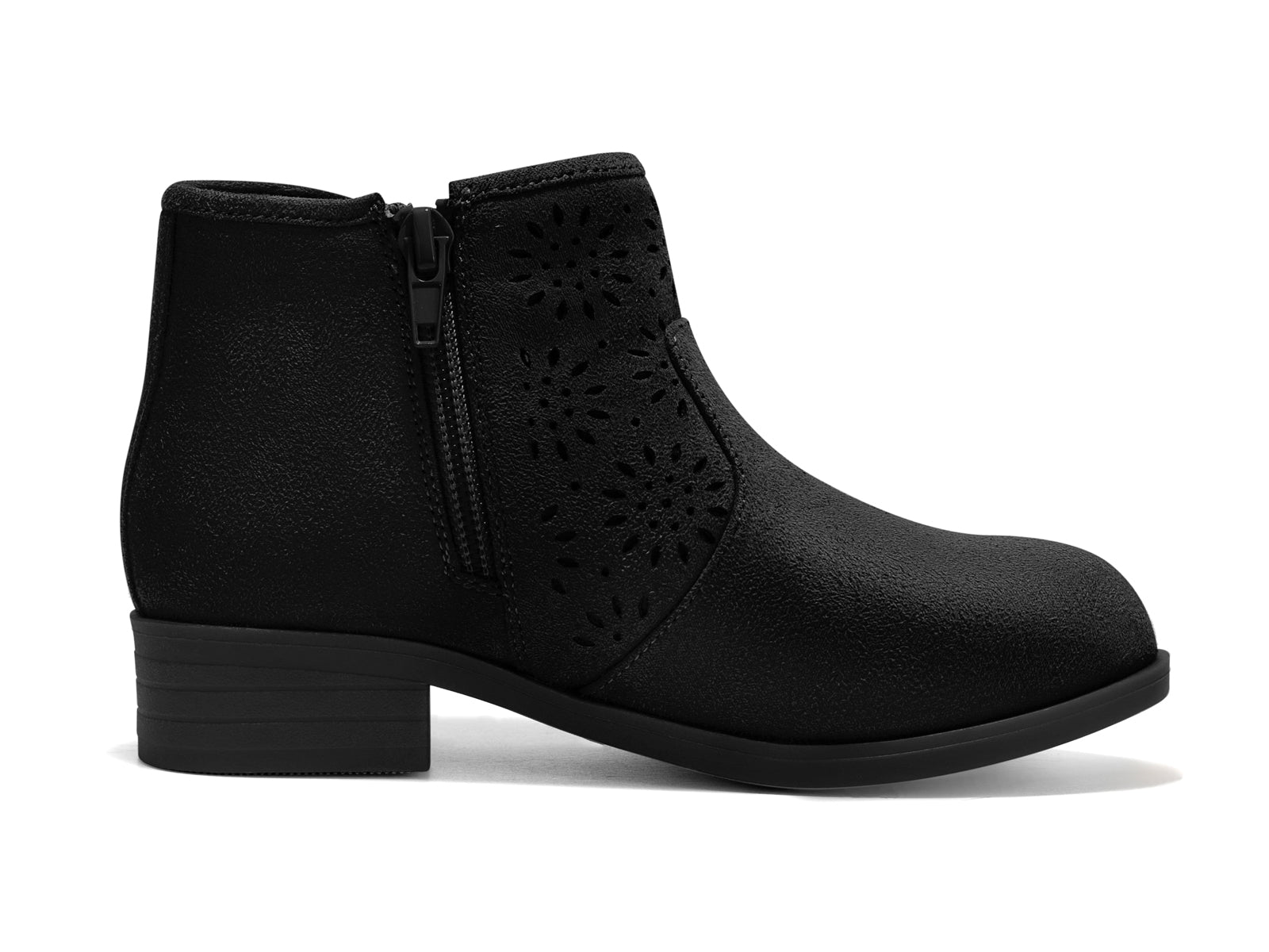 Coutgo Suede Black Bow Chunky Ankle Boots