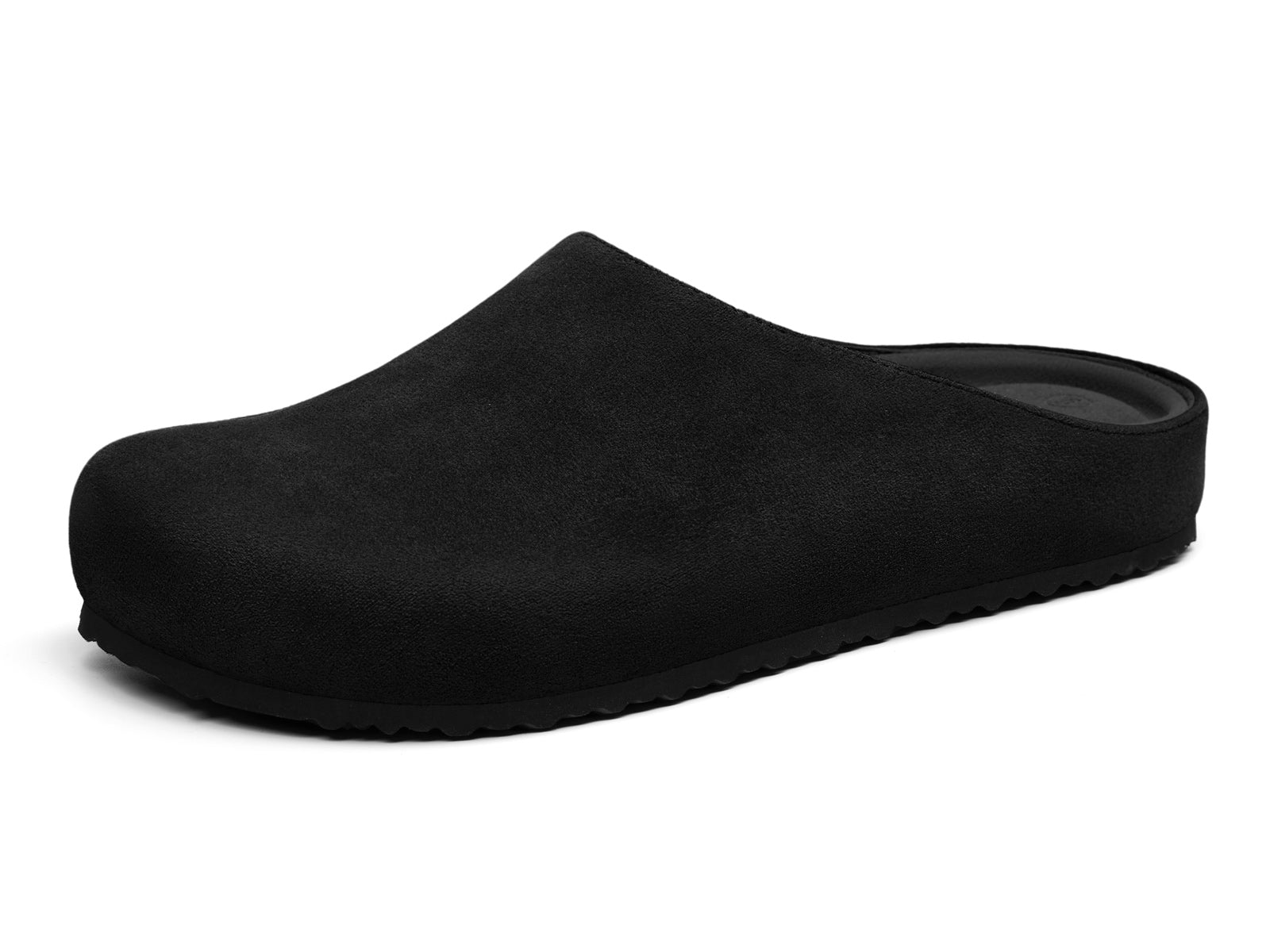 Coutgo Women Suede Black Slip-On Clogs