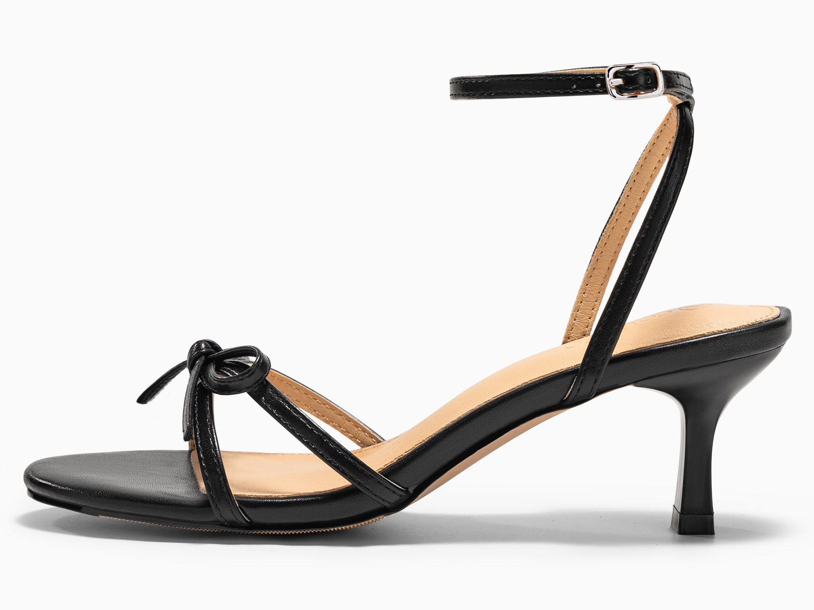 Coutgo Womens Black Kitten Low Heels