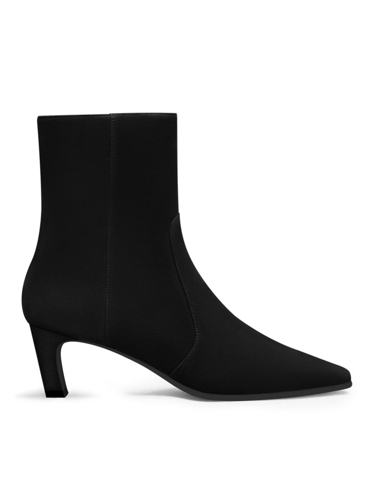 Coutgo Womens Suede Black Square Heel Ankle Booties