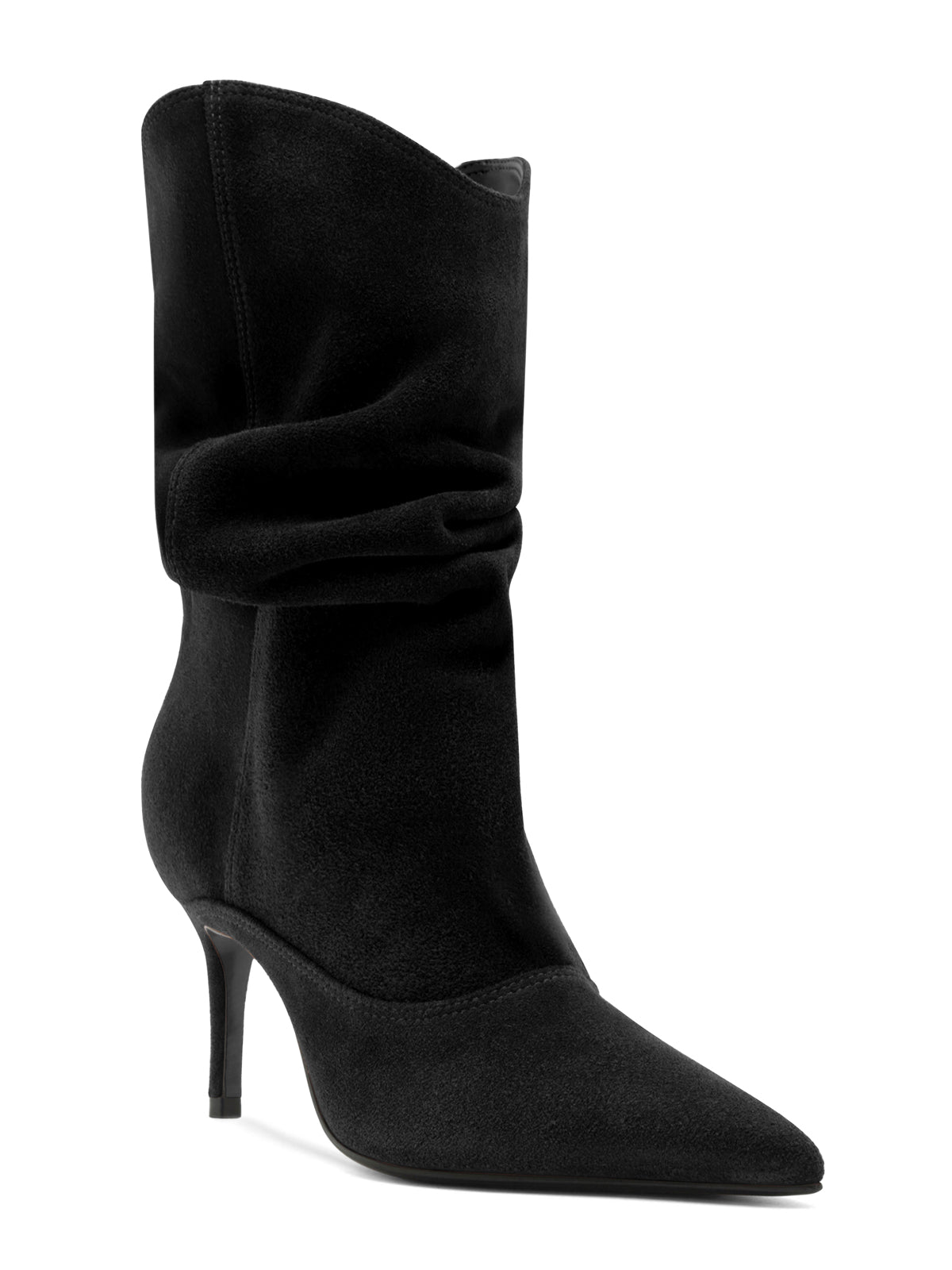 Coutgo Womens Black Mid Calf Booties