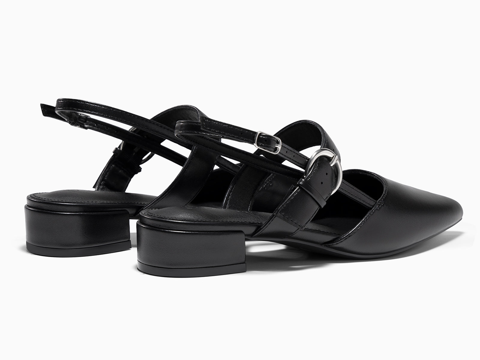 Coutgo Womens Black Mary Jane Low Heels