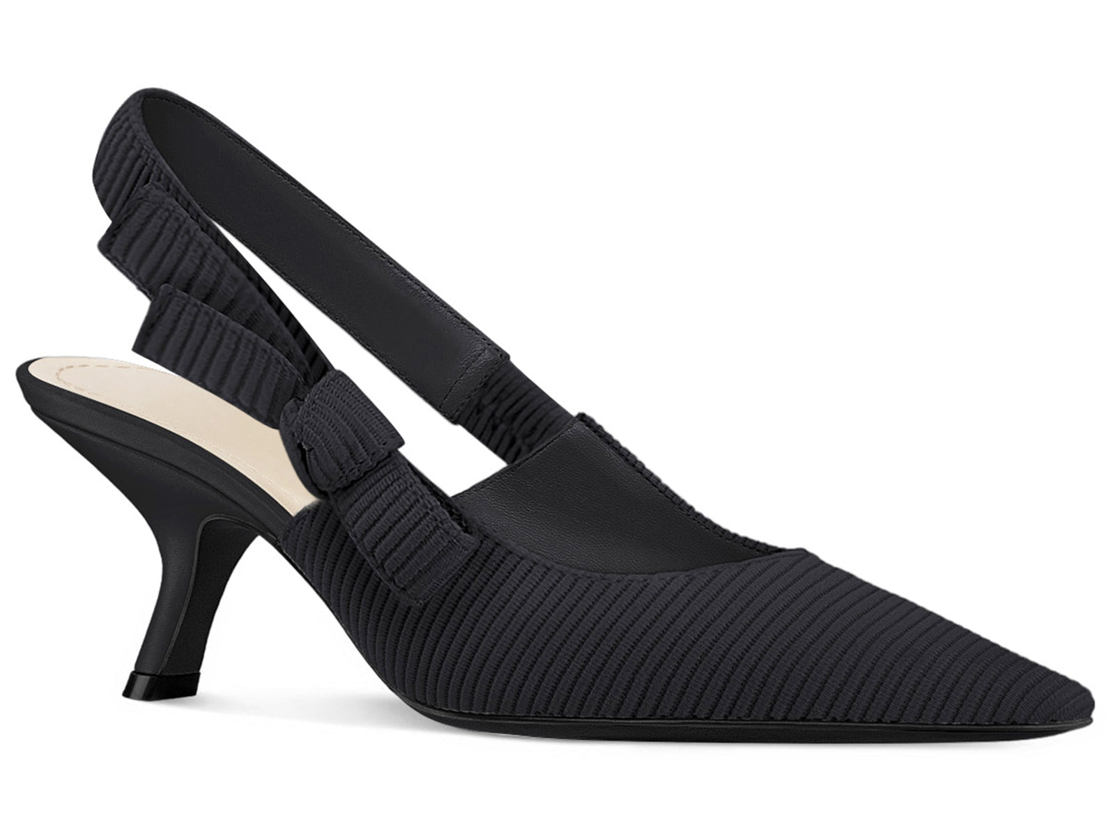 Coutgo Womens Black Slingback Kitten Heels