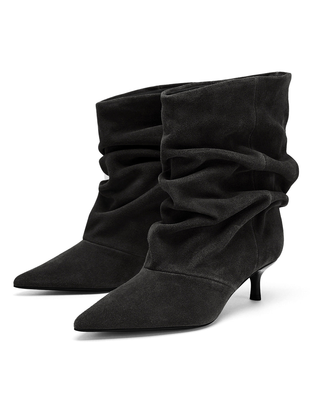 Coutgo Womens Black Pointed Ankle Boots