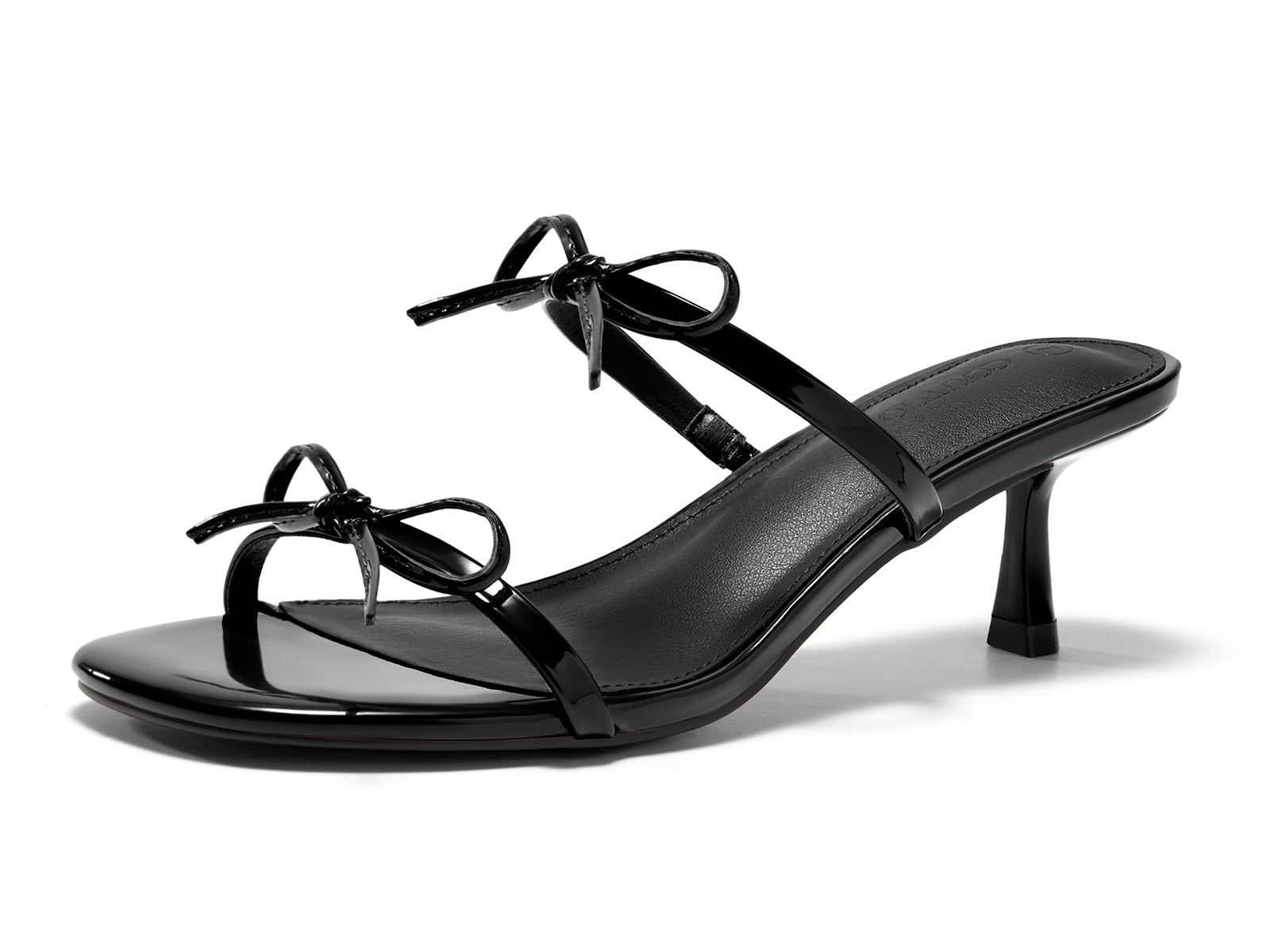 Coutgo Womens Black Kitten Heels Sandals