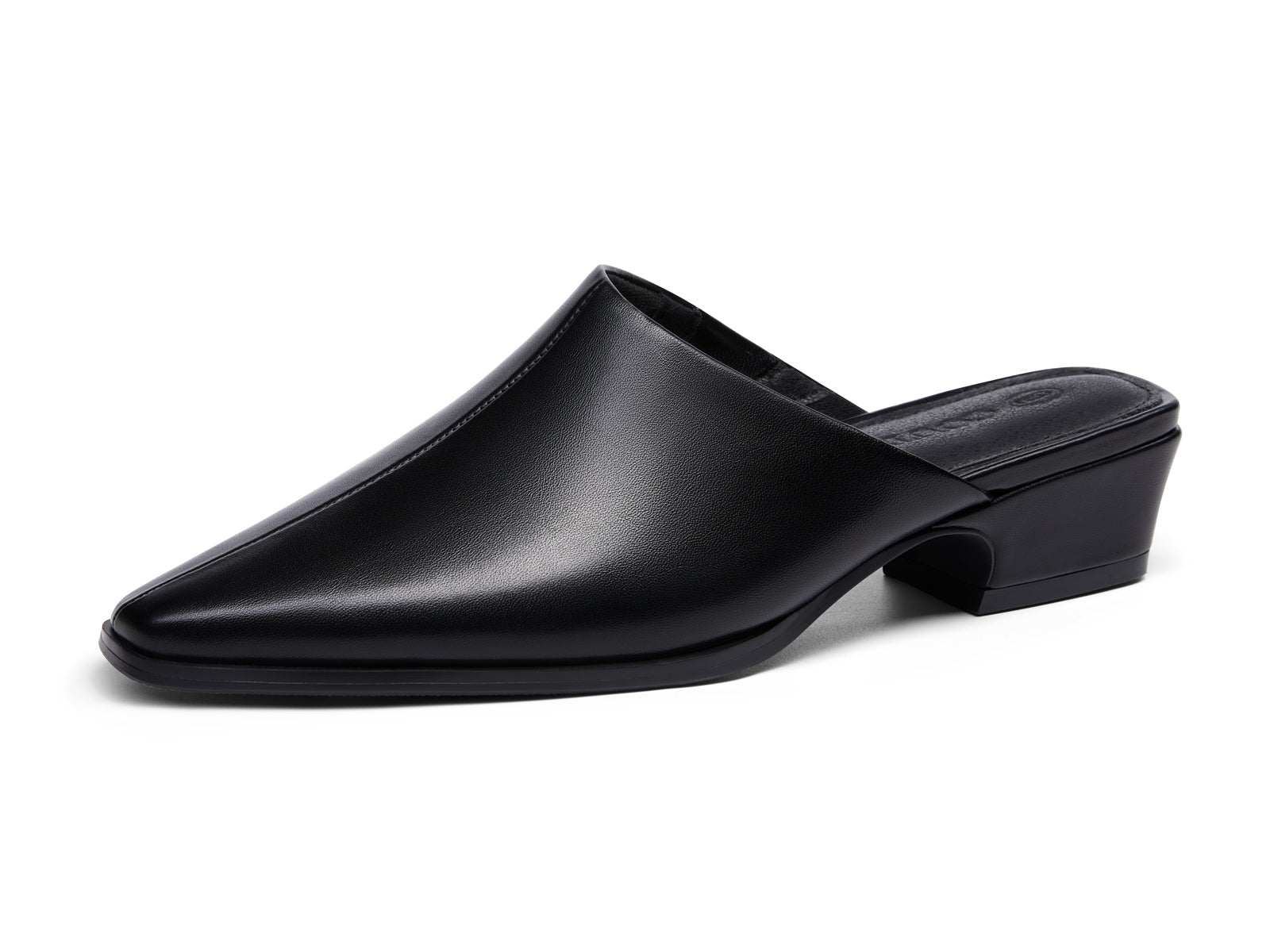Coutgo Womens Black Square Toe Mules