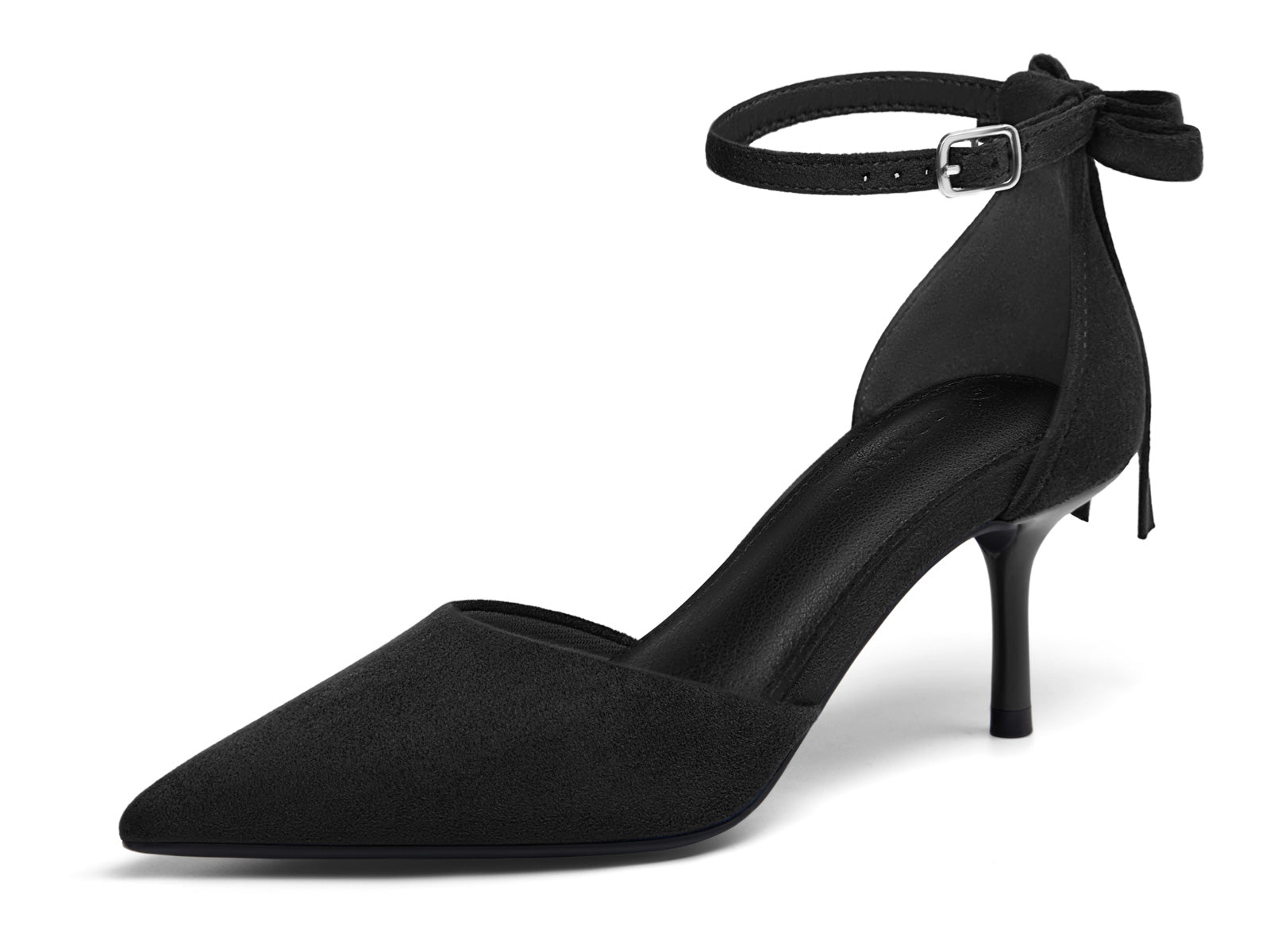 Coutgo Womens Black Kitten Low Heels