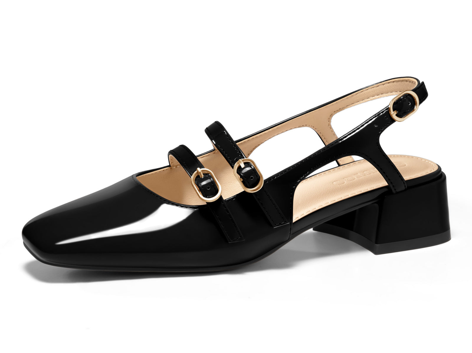 Coutgo Womens Black Mary Jane Heels