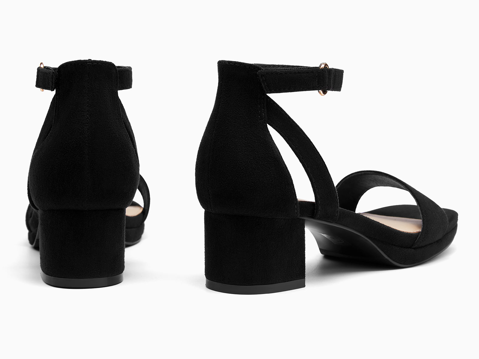 Coutgo Girls Dress Suede Black Platform Chunky Sandals