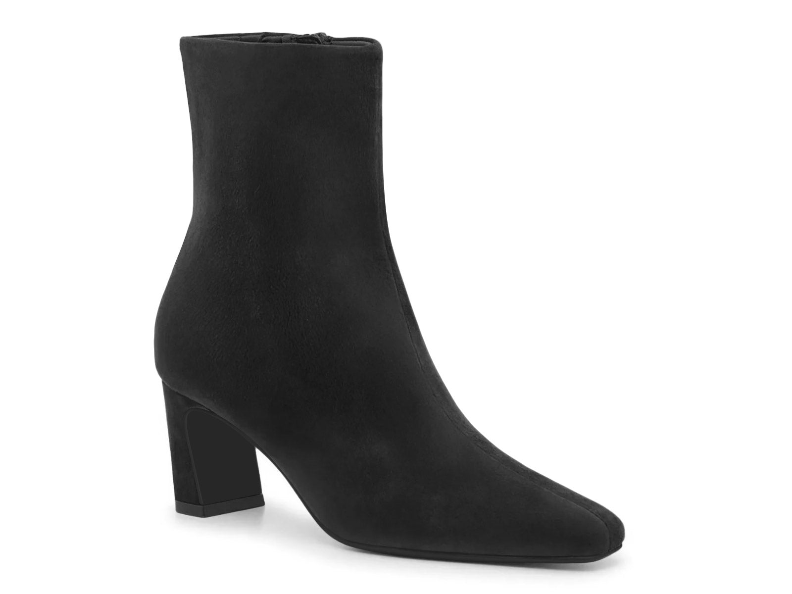 Coutgo Suede Black Square Toe Ankle Boots