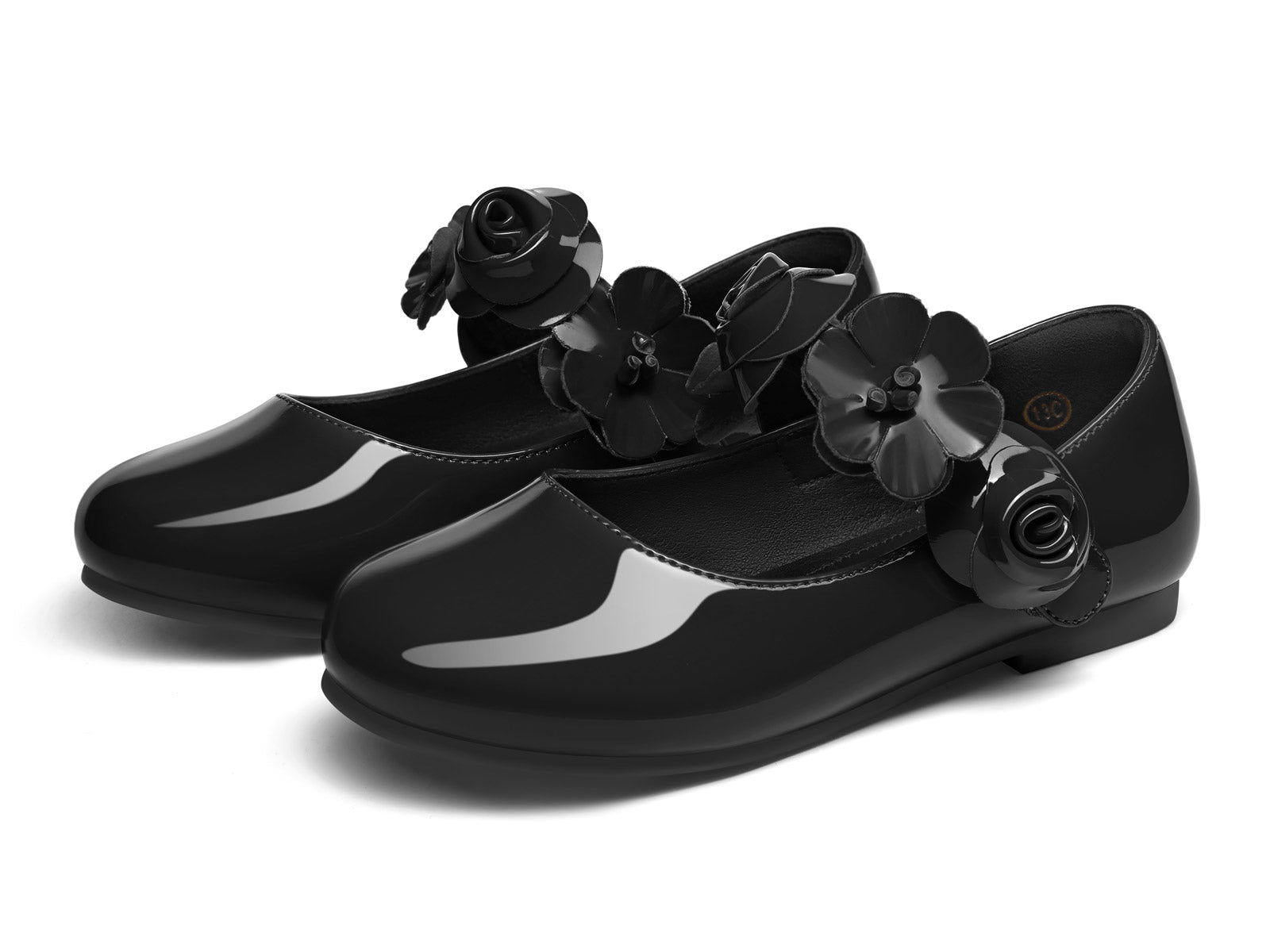 Coutgo Girls Cool Black Mary Jane Dress Shoes