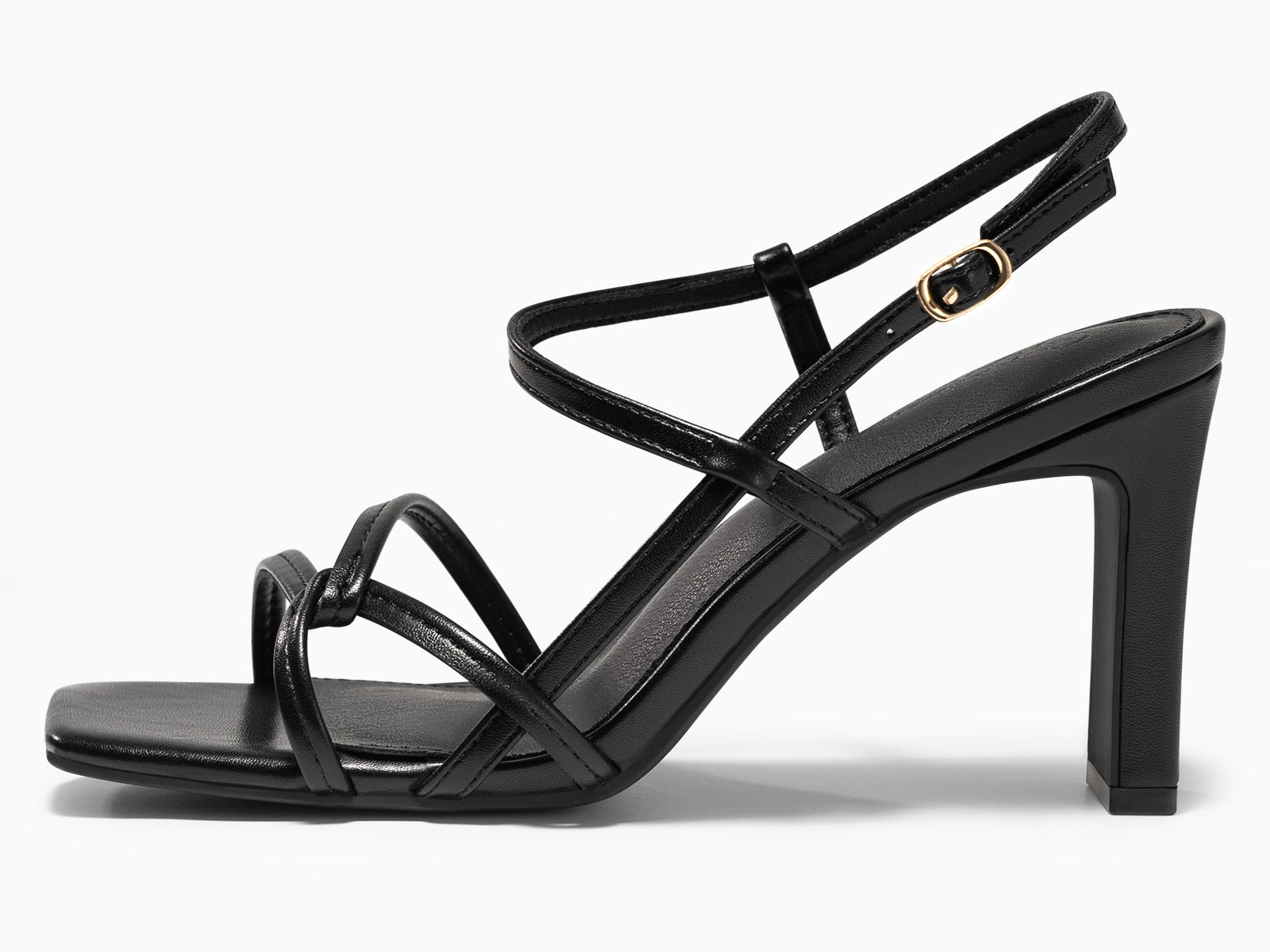 Coutgo Womens Black Strappy Sandals