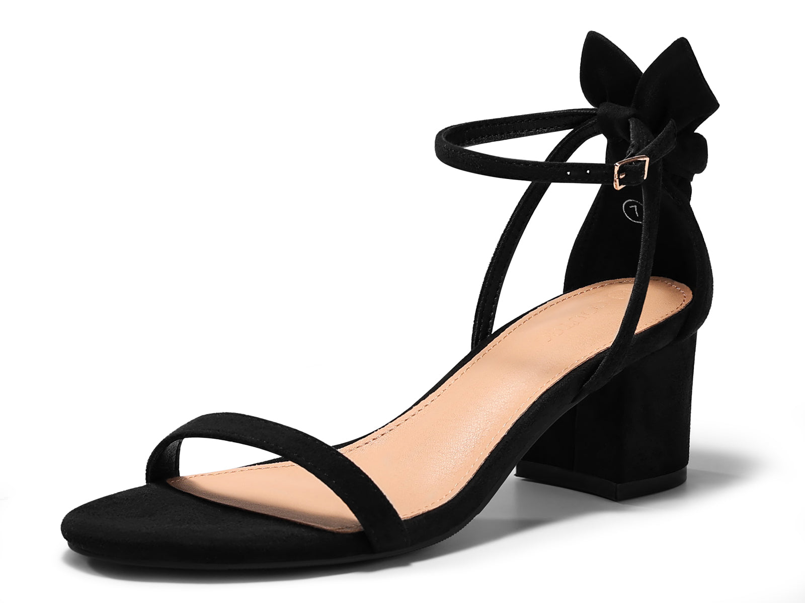 Coutgo Womens Black Chunky Low Heels