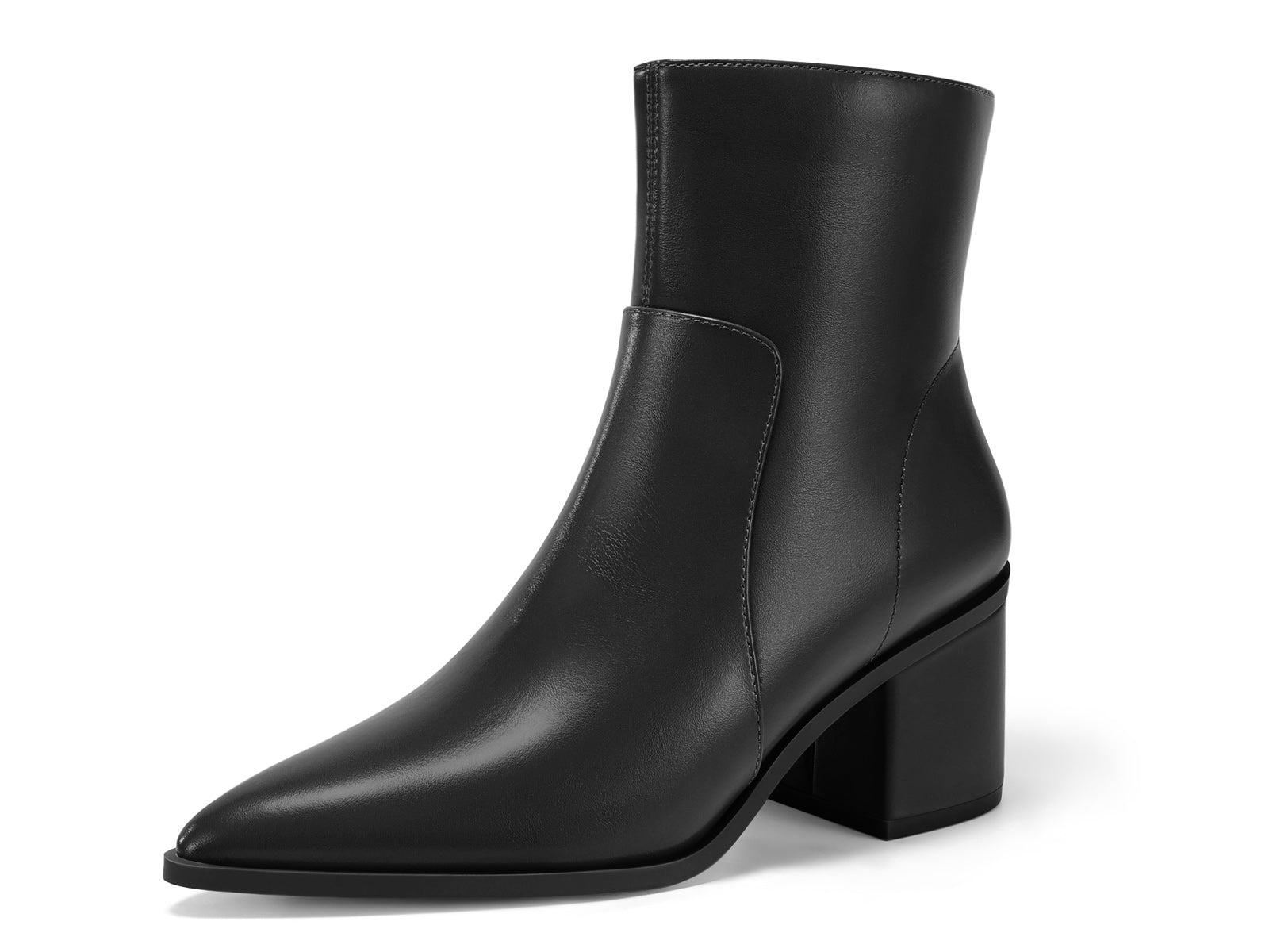 Coutgo Womens Black Pointed Ankle Boots