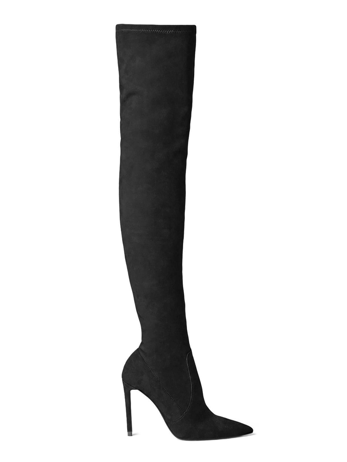 Coutgo Women Black Thigh High Heel Boots