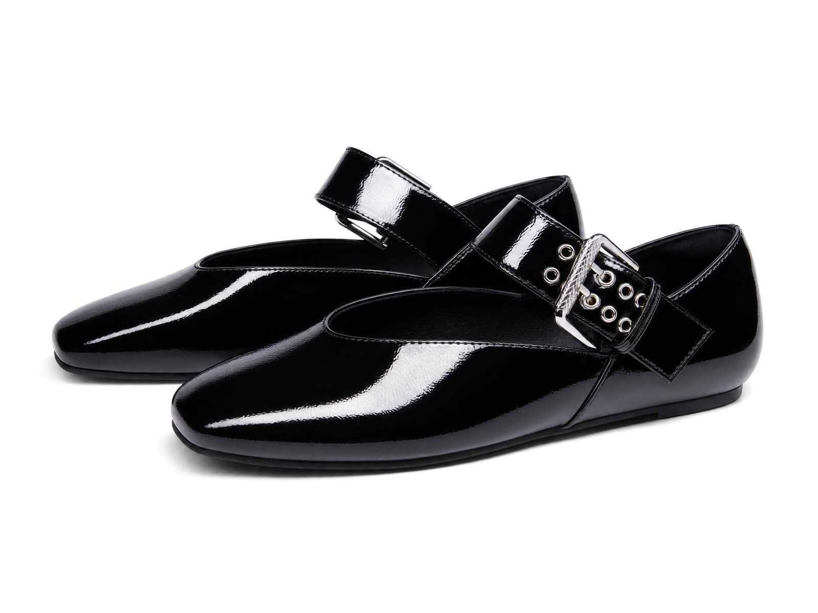 Coutgo Womens Black Mary Jane Flats