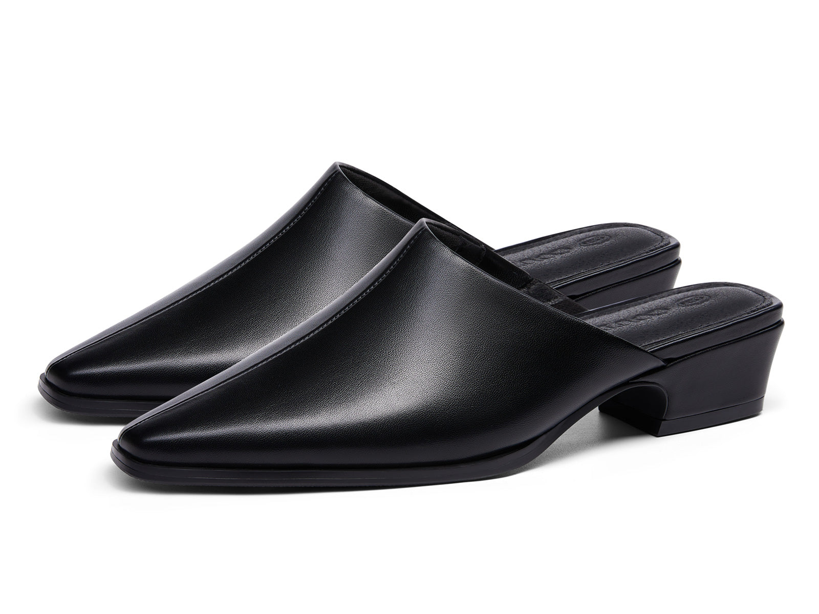 Coutgo Womens Black Square Toe Mules