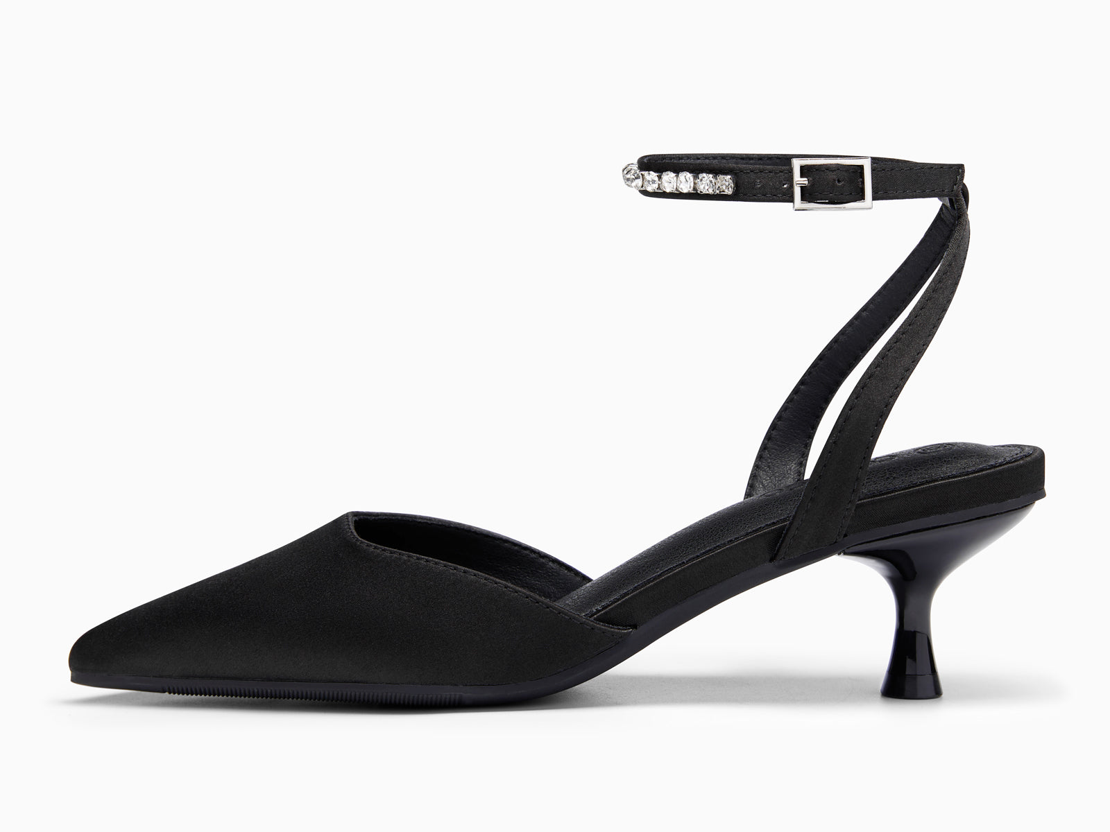Coutgo Womens Black Low Kitten Heels
