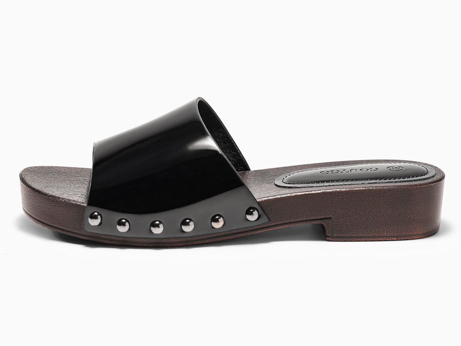 Coutgo Womens Black Platform Chunky Heels Sandals