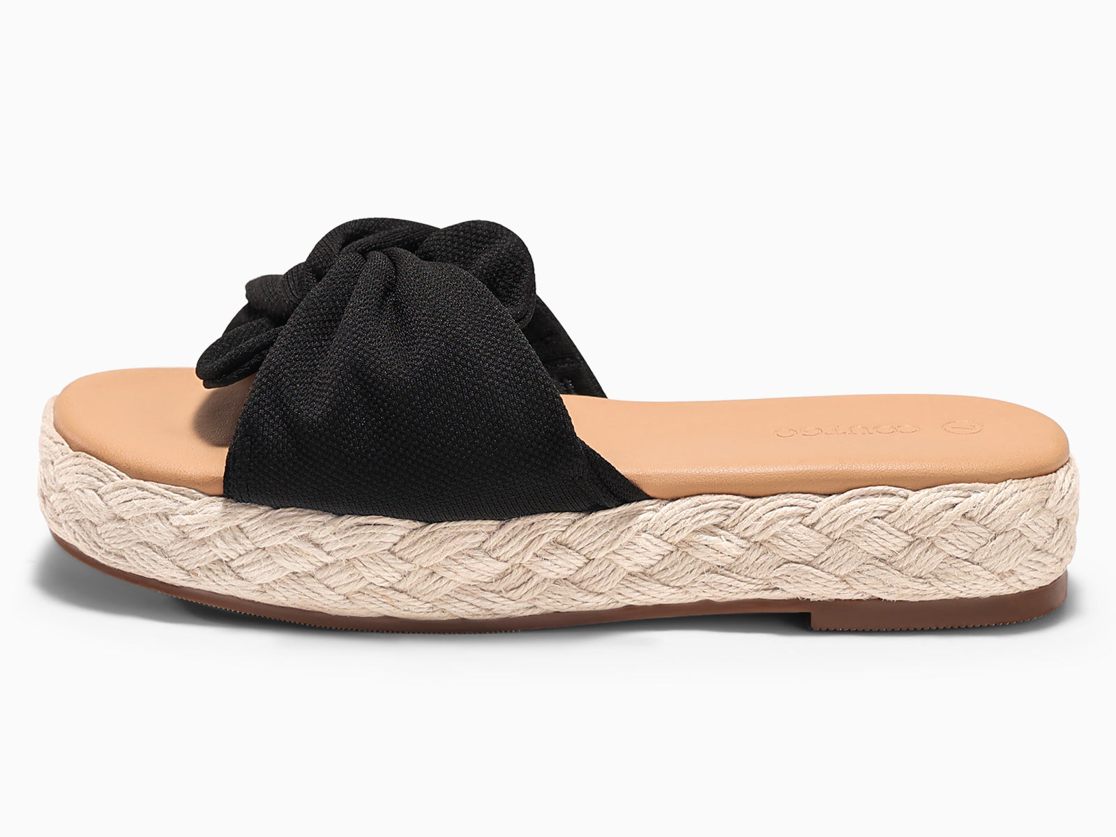 Coutgo Womens Black Platform Wedge Sandals