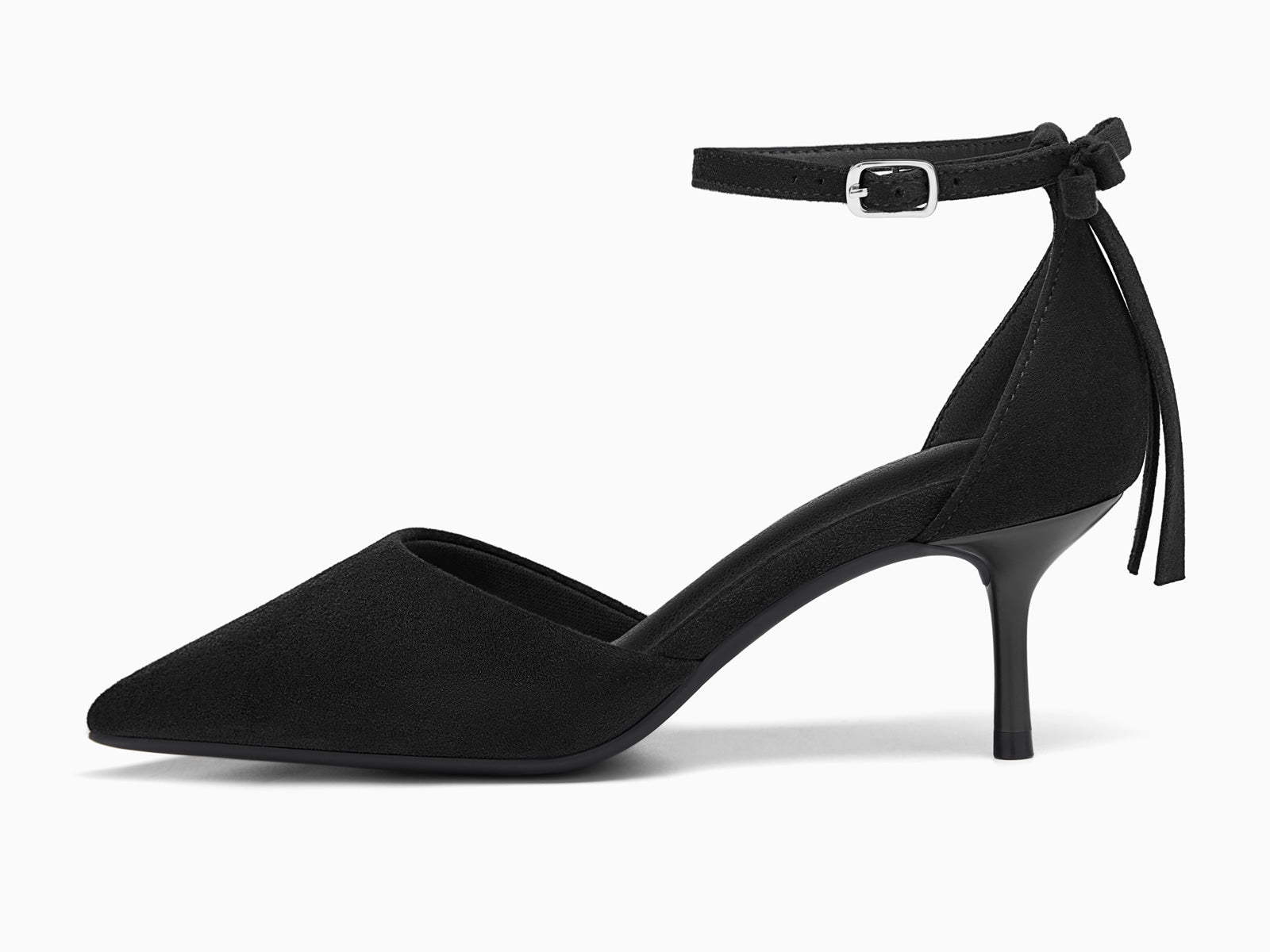 Coutgo Womens Black Kitten Low Heels