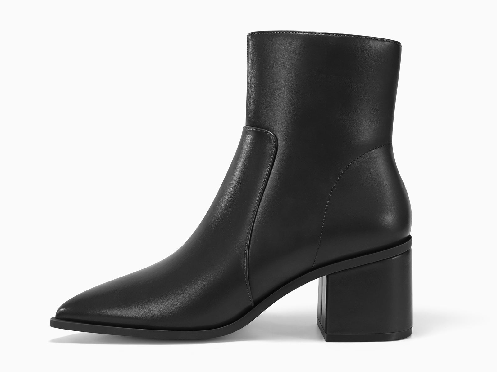 Coutgo Womens Black Pointed Ankle Boots