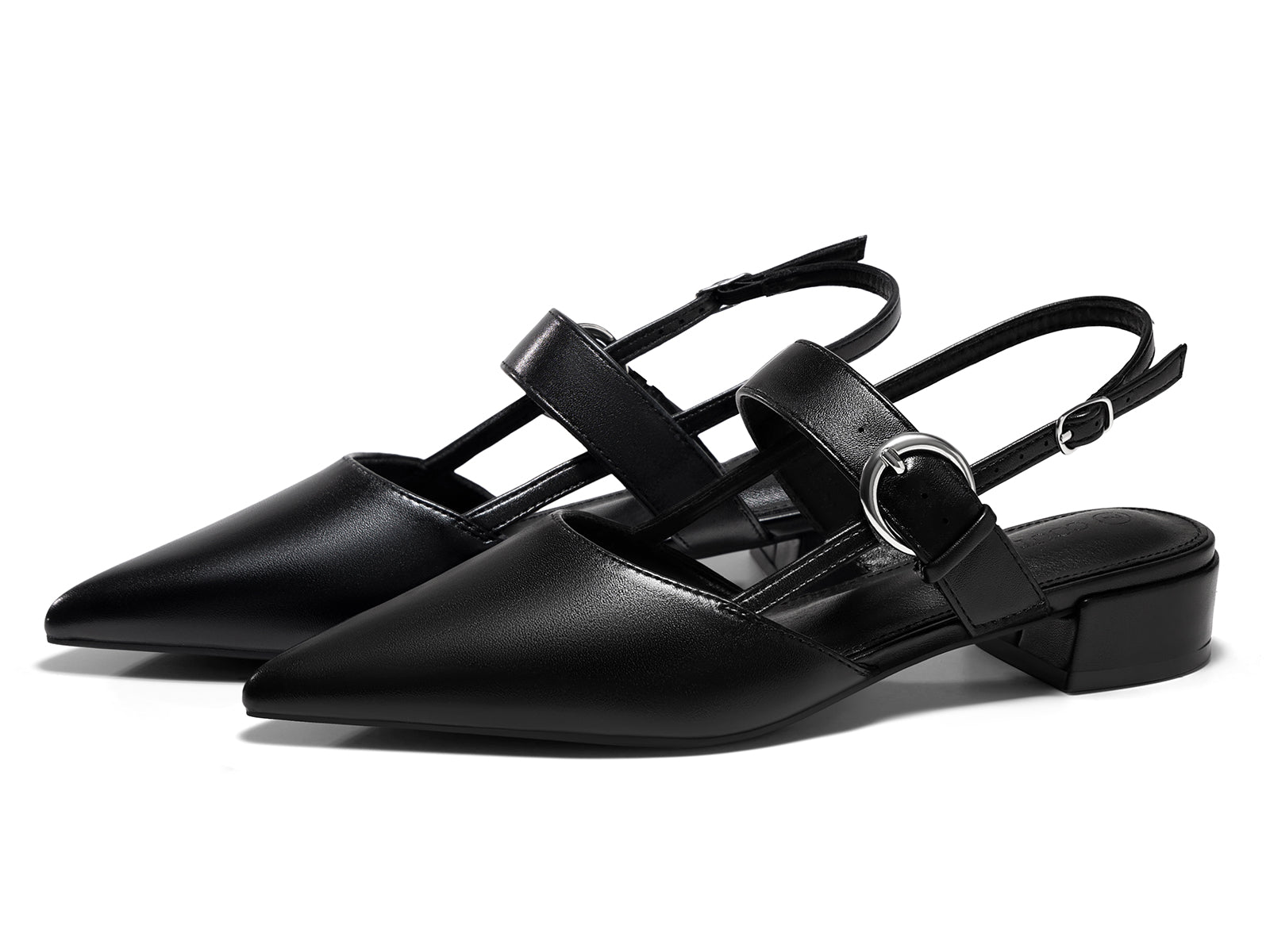Coutgo Womens Black Mary Jane Low Heels