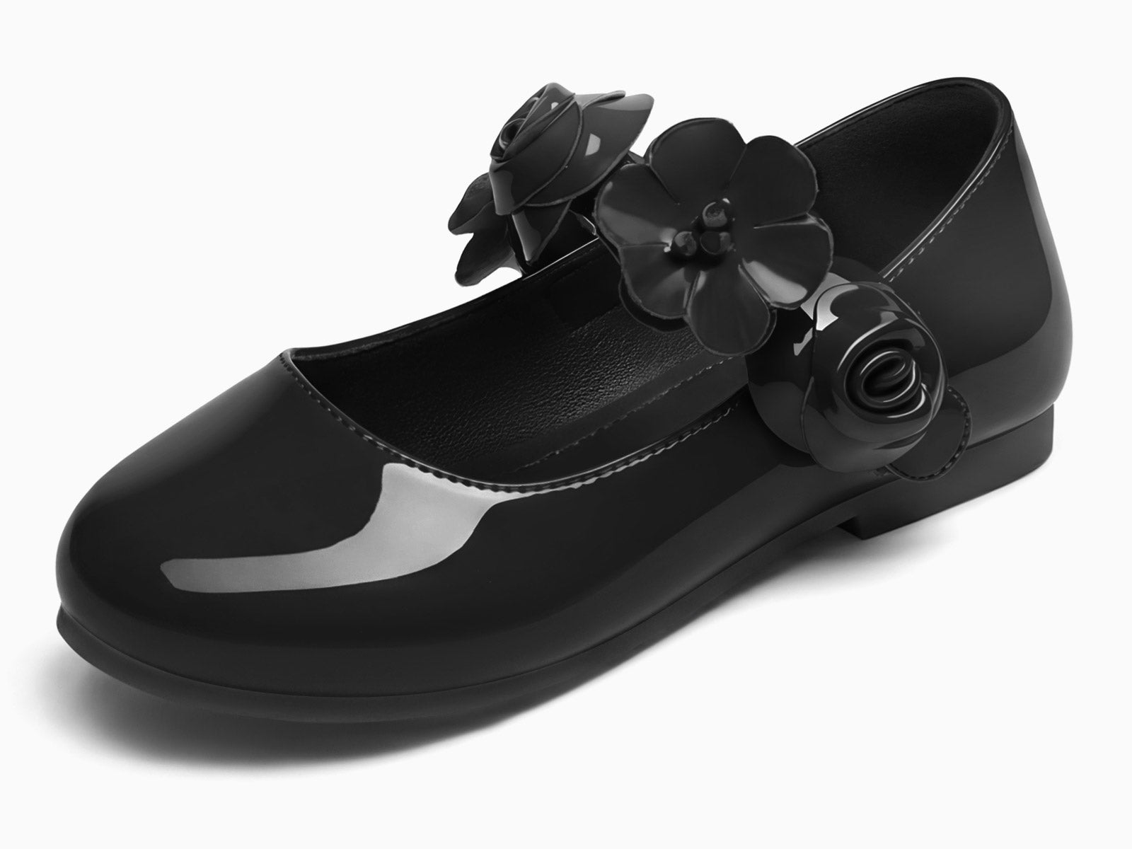 Coutgo Girls Cool Black Mary Jane Dress Shoes