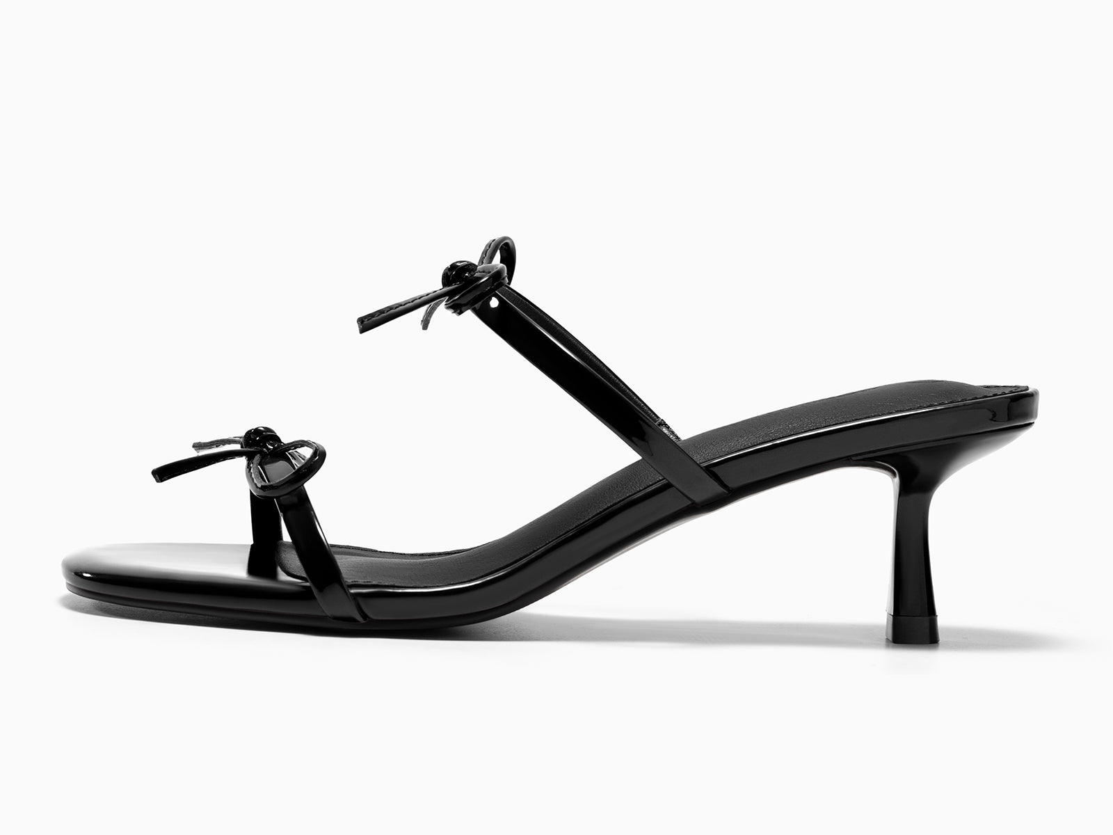 Coutgo Womens Black Kitten Heels Sandals