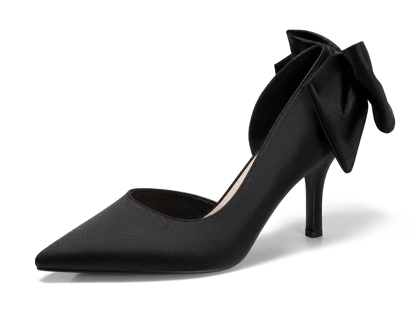 Coutgo Womens Black Bow Stiletto High Heels