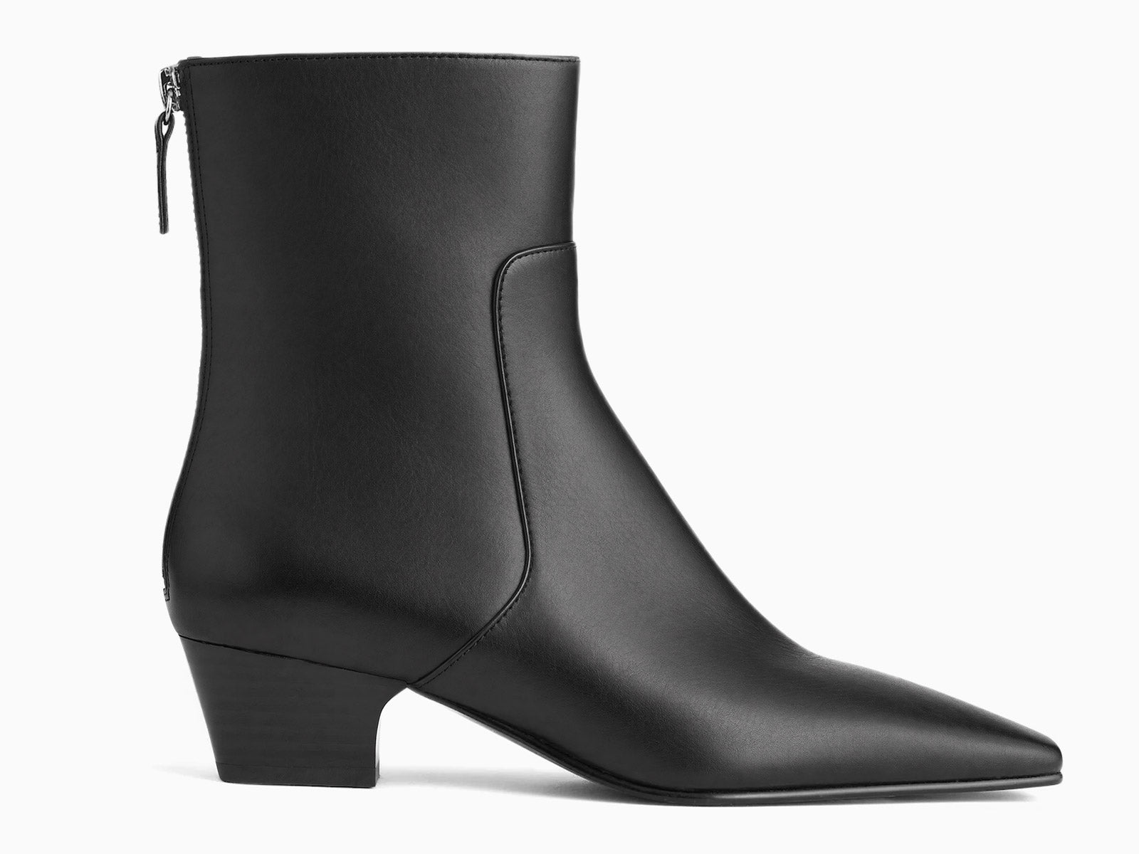 Coutgo Black Pu Women Back Zipper Booties