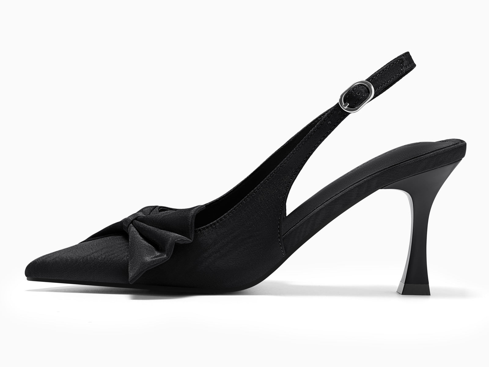 Coutgo Womens Black Slingback High Heels