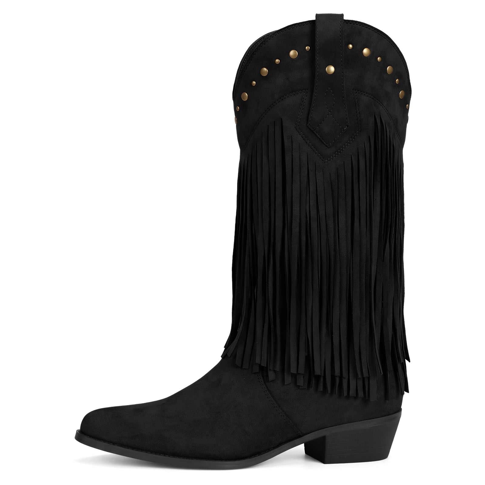 Coutgo Womens Black Western Cowboy Boots