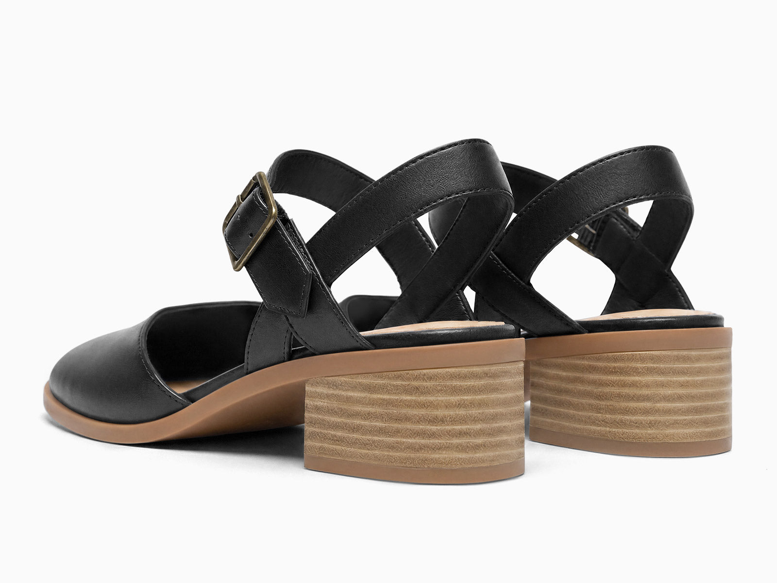 Coutgo Womens Black Closed Toe Vintage Pumps