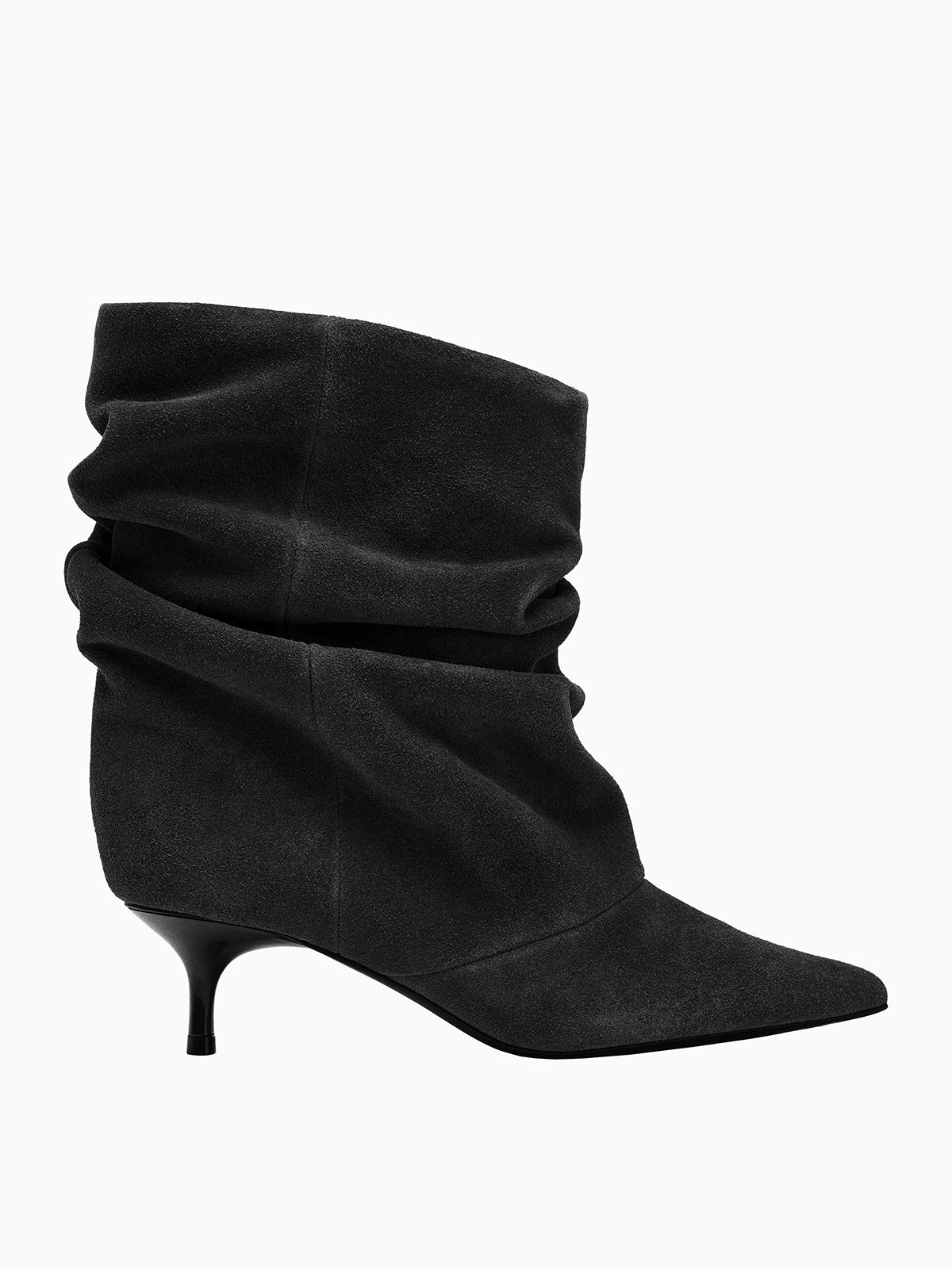 Coutgo Womens Black Pointed Ankle Boots